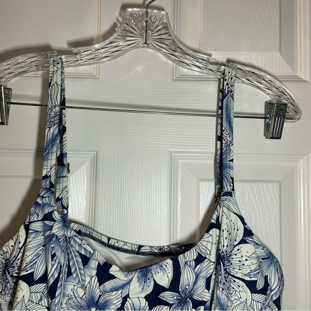 Coco Reef Bra Sized Blue Floral Tiered Tankini Top 40C - Picture 4 of 8
